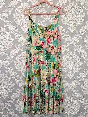 • Torrid Super Soft Jersey Tiered Watercolour Midi Dress